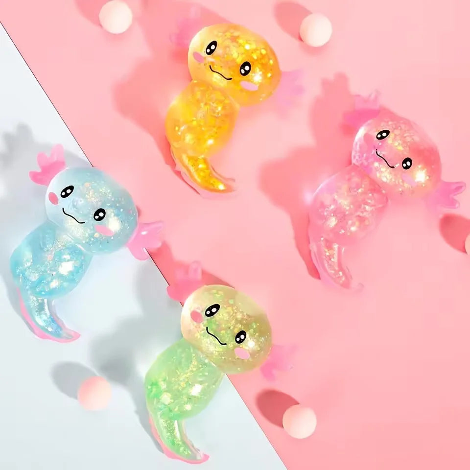 Colorful Axolotl Squishy Toys – Stretchy Sensory Squeeze Fidget Set