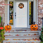 Halloween Wooden Round Sign – Ghost, Pumpkin & Witch Hat