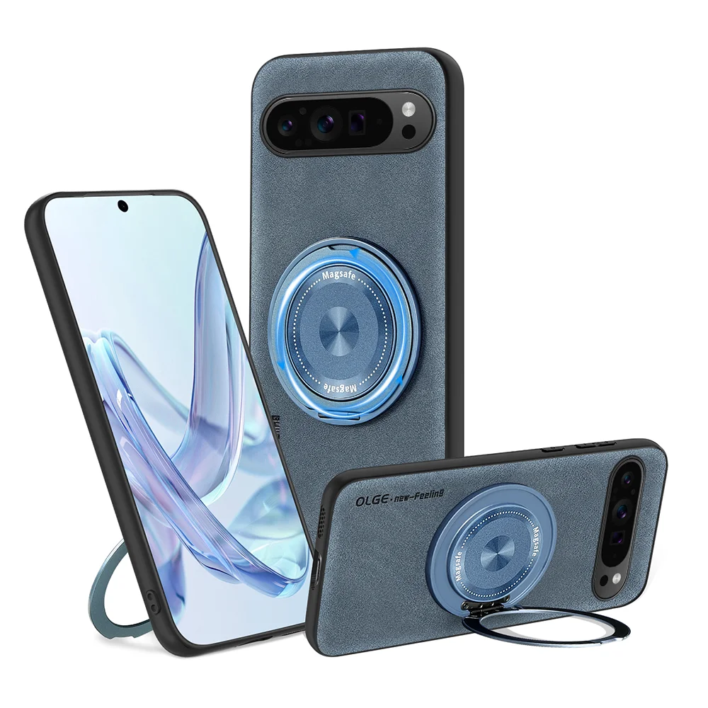 🧲💼📱 Magnetic 360° Metal Ring Leather Case for Google Pixel