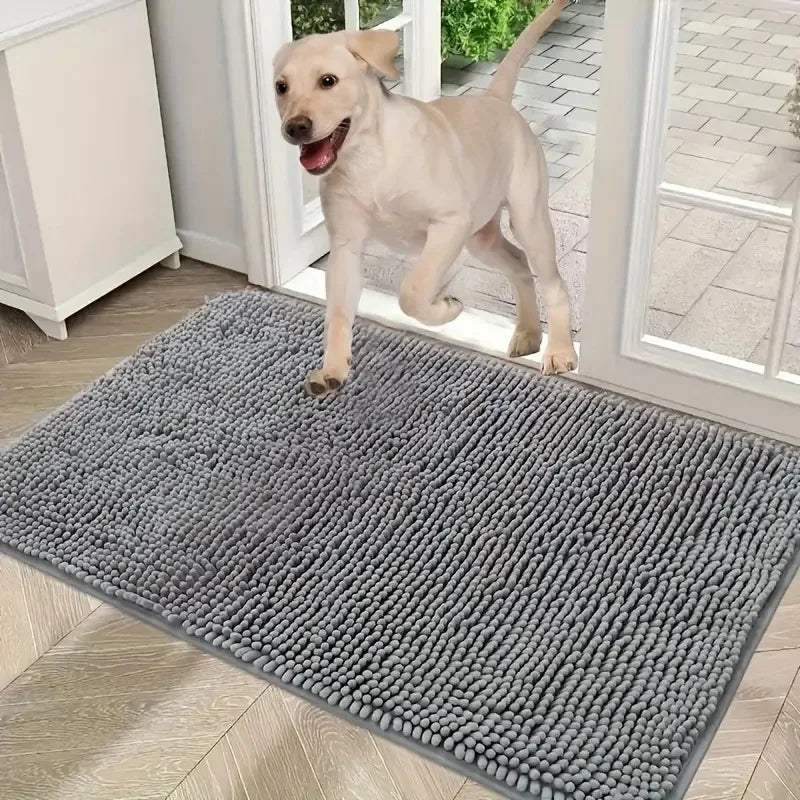 🐾🏠 Absorbent Dog Doormat for Muddy Paws – Non-Slip Microfiber