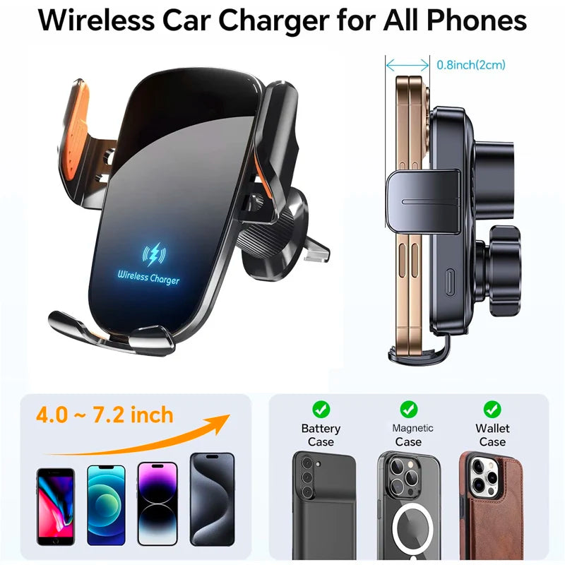 🚗📱 UYUXIO 15W Wireless Car Charger Air Vent Mount