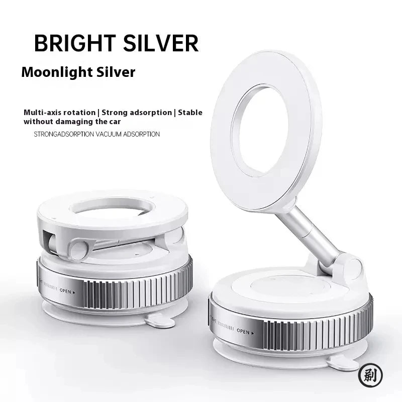 🧲🚗 Strong Magnetic Foldable Car Phone Holder – 360° Vacuum Mount