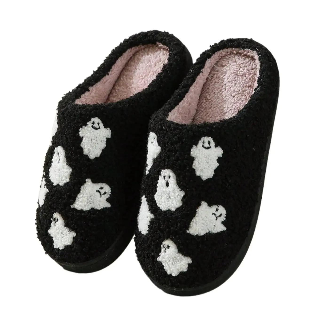 Halloween Ghost Slippers – Cozy Indoor Cotton House Shoes