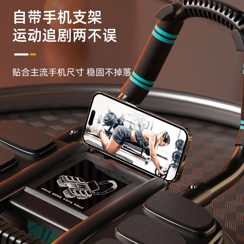 4-Wheel 6-Elbow Abdominal Roller with Automatic Rebound | Core & Plank Training Device 💥🔥
