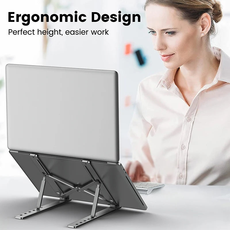 💻🔧 Aluminum Alloy Adjustable Foldable Laptop Stand – Portable Cooling Holder