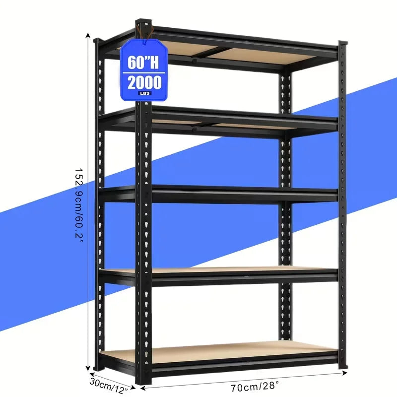 🧰✨ Heavy Duty Garage Shelving Storage Rack | 72" / 60" Height Adjustable Shelves 🏠 | 2000 LBS Capacity Metal Storage Shelf for Garage & Closet