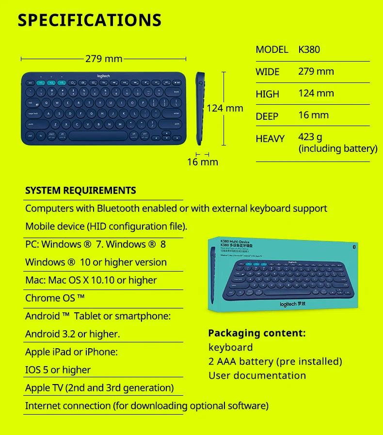 ⌨️🔴 Logitech K380 Wireless Bluetooth Keyboard – Network Red Edition