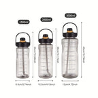LUSQI Large Capacity Water Bottle (1.5L / 2L / 3L) – Leakproof Straw Bottle with Time Marker 💧✨