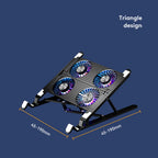 🌈❄️ Laptop Cooling Pad 2/4 Fans – RGB Foldable Stand (11–17.3”)