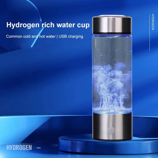 1pc 15.2 Fl. Ounces (450mL) Portable Hydrogen Water Generator 3 Minutes Mode High Concentration Hydrogen Water Generator