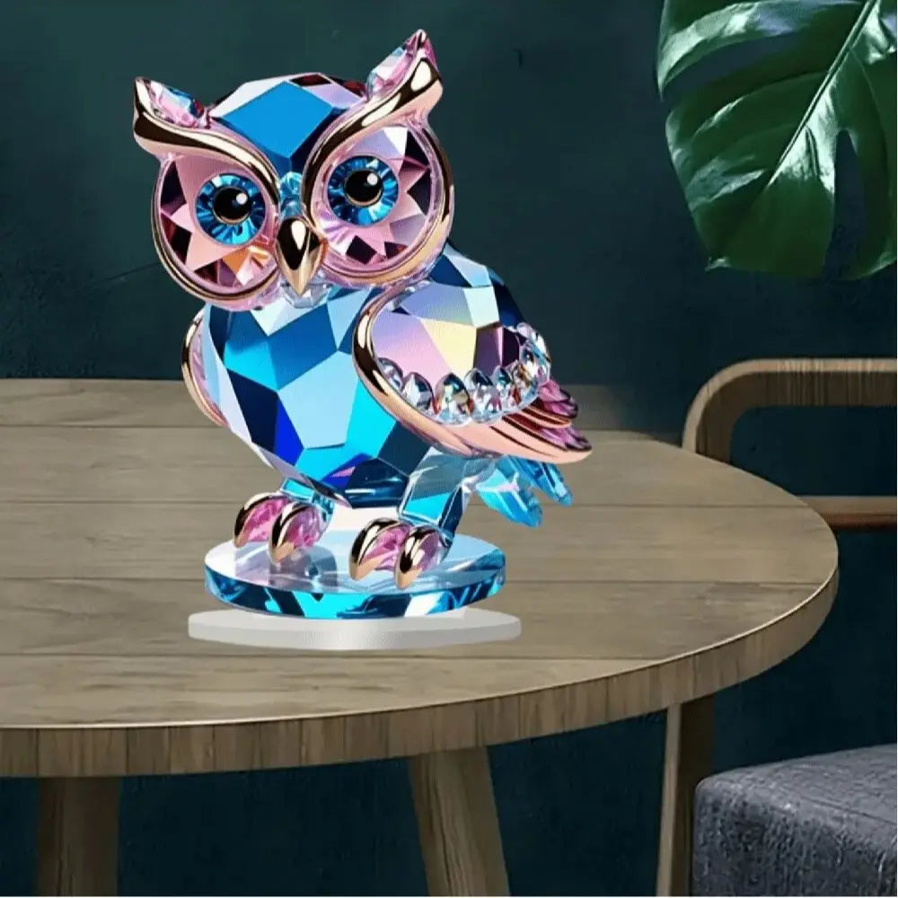 🦉✨ Cute Crystal Plastic Owl Desktop Decoration | 6 × 6 inch Animal-Themed Home Decor Ornament | Practical & Convenient Desk Decor