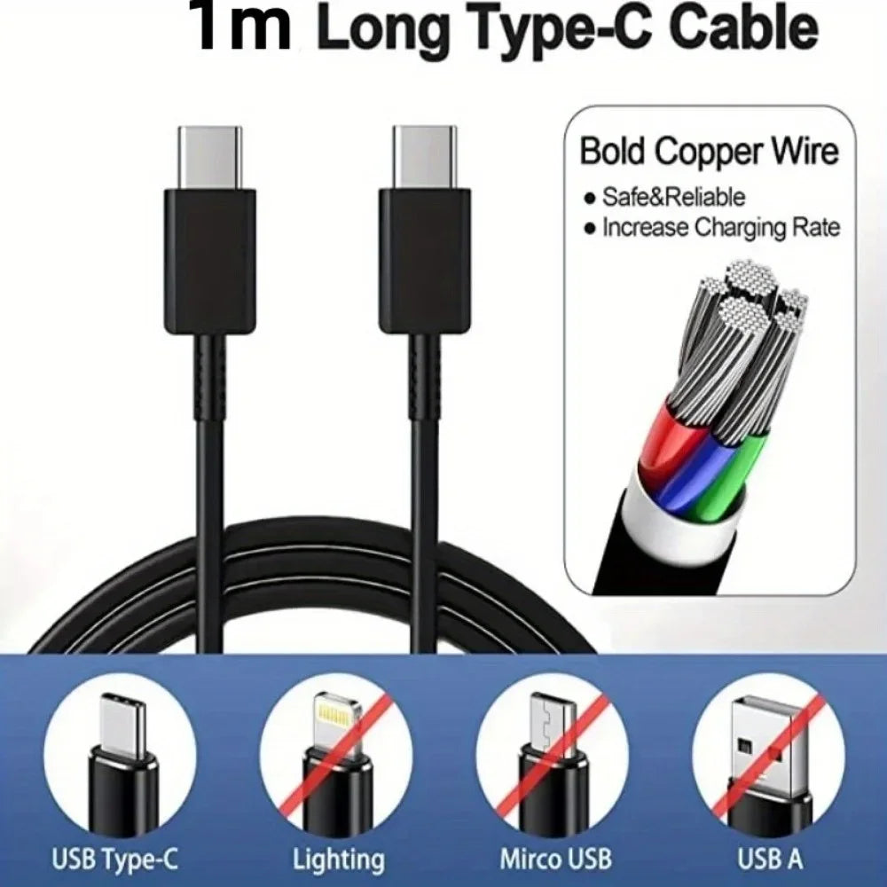 2PCS 45W Fast Charging Wall Charger with USB-C Cable for Samsung Galaxy