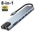🔗💻 8-in-1 USB-C Hub – 4K HDMI Docking Station with RJ45 & PD