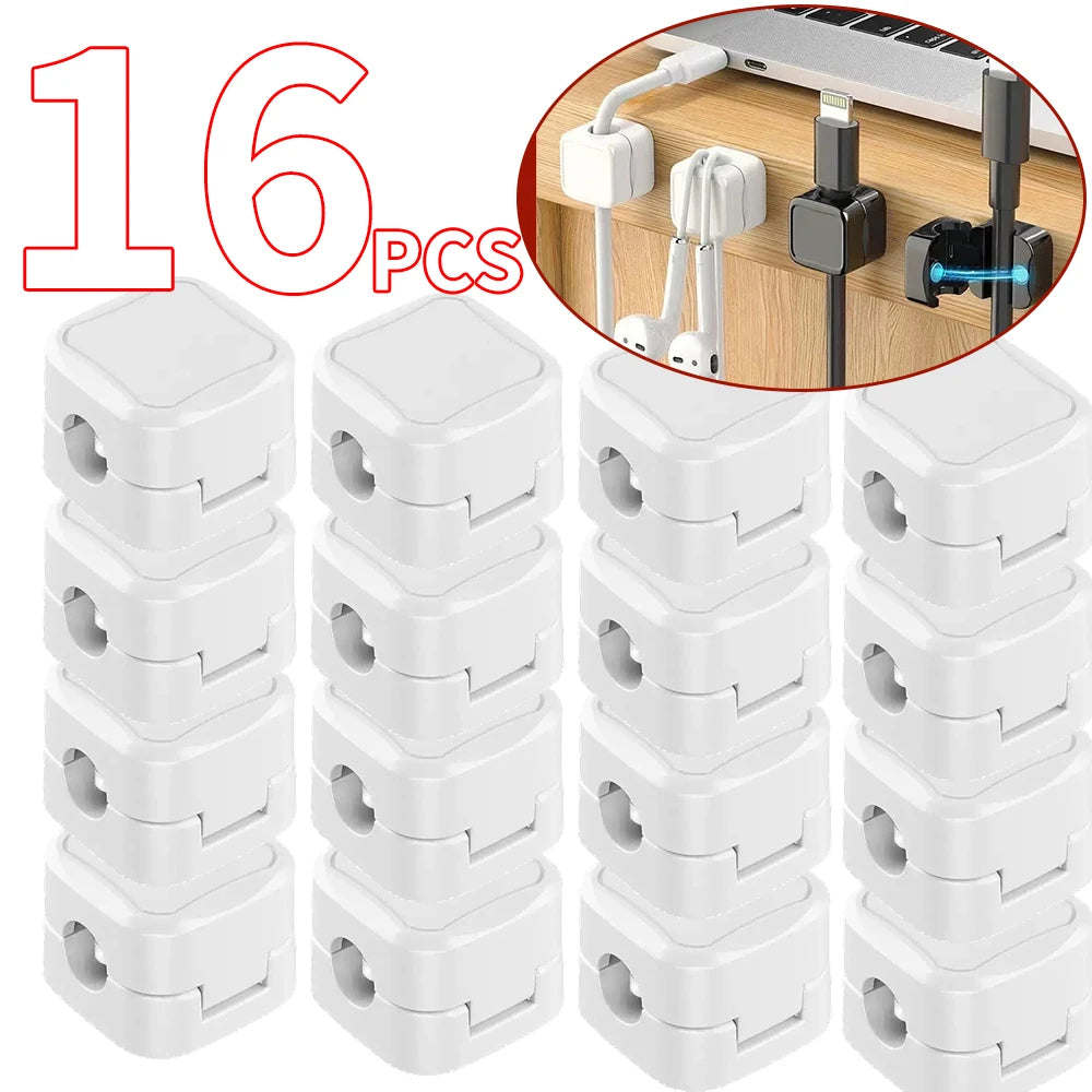 🧲🔌 Magnetic Cable Clips – Smooth Adjustable Cord Holder (4/8/16/36PCS)