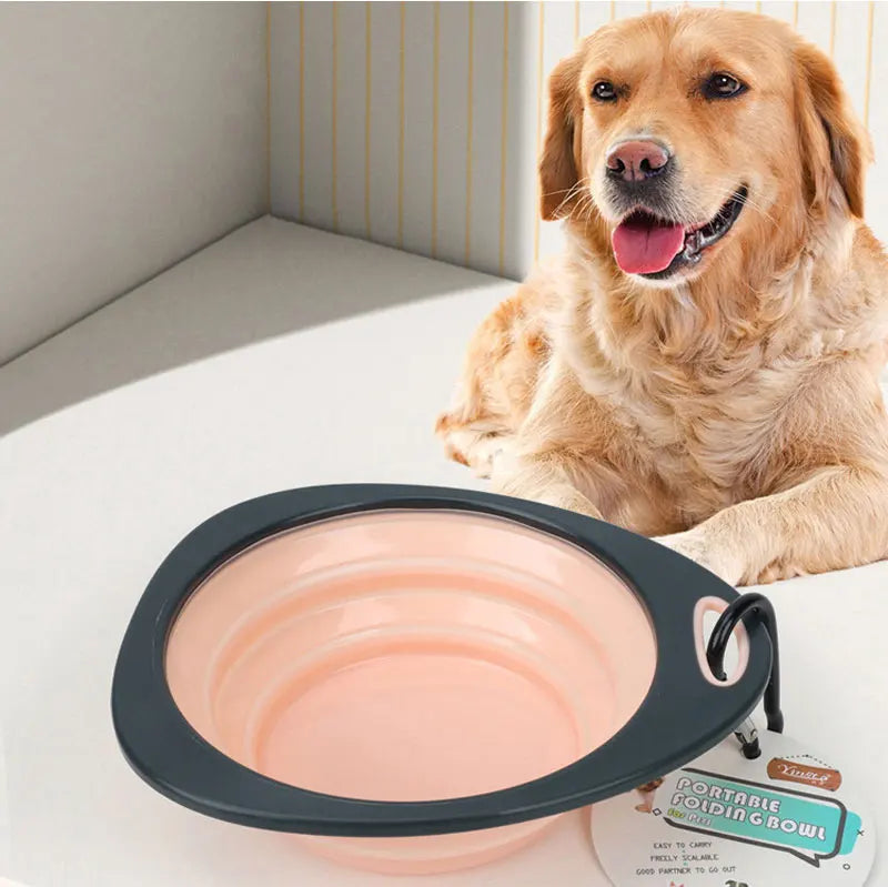 🐾🥣 Folding Silicone Pet Travel Bowl – Collapsible Outdoor Feeder