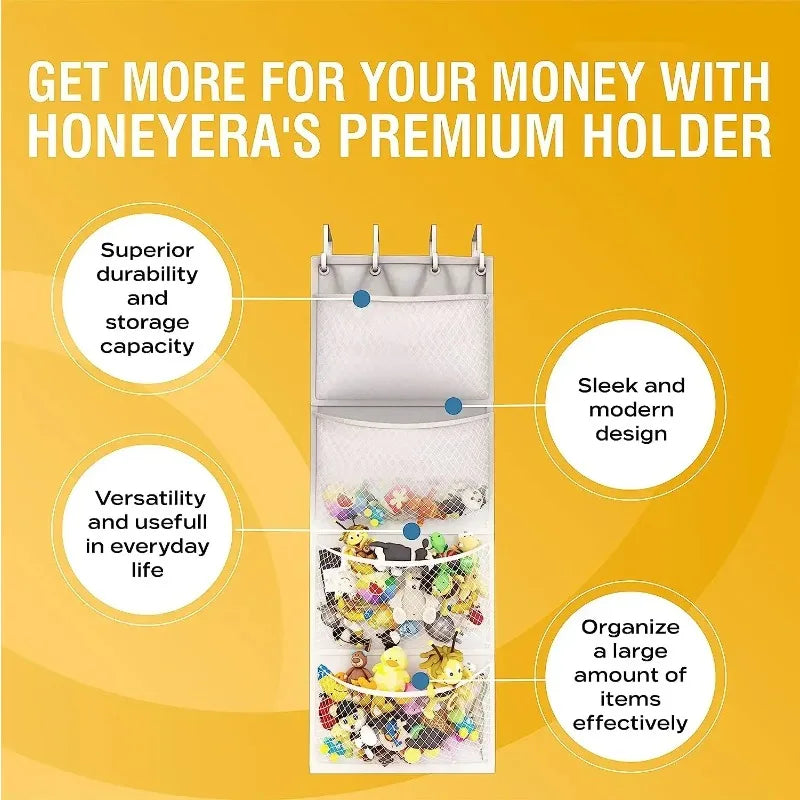 🧸✨ Over-Door Hanging Storage Bag for Stuffed Animals & Baby Toys | Hammock Toy Organizer Net 🪢 | Space-Saving Nursery & Kids Room Storage
