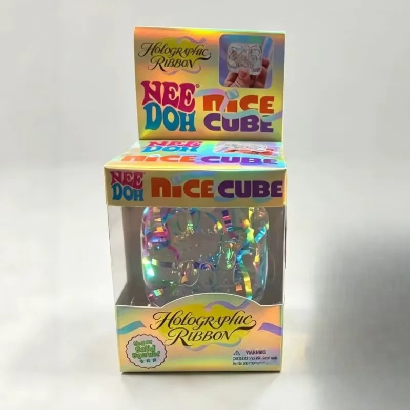 NeeDoh Holographic Ribbon Squeeze Toy – Colorful Sensory Fidget