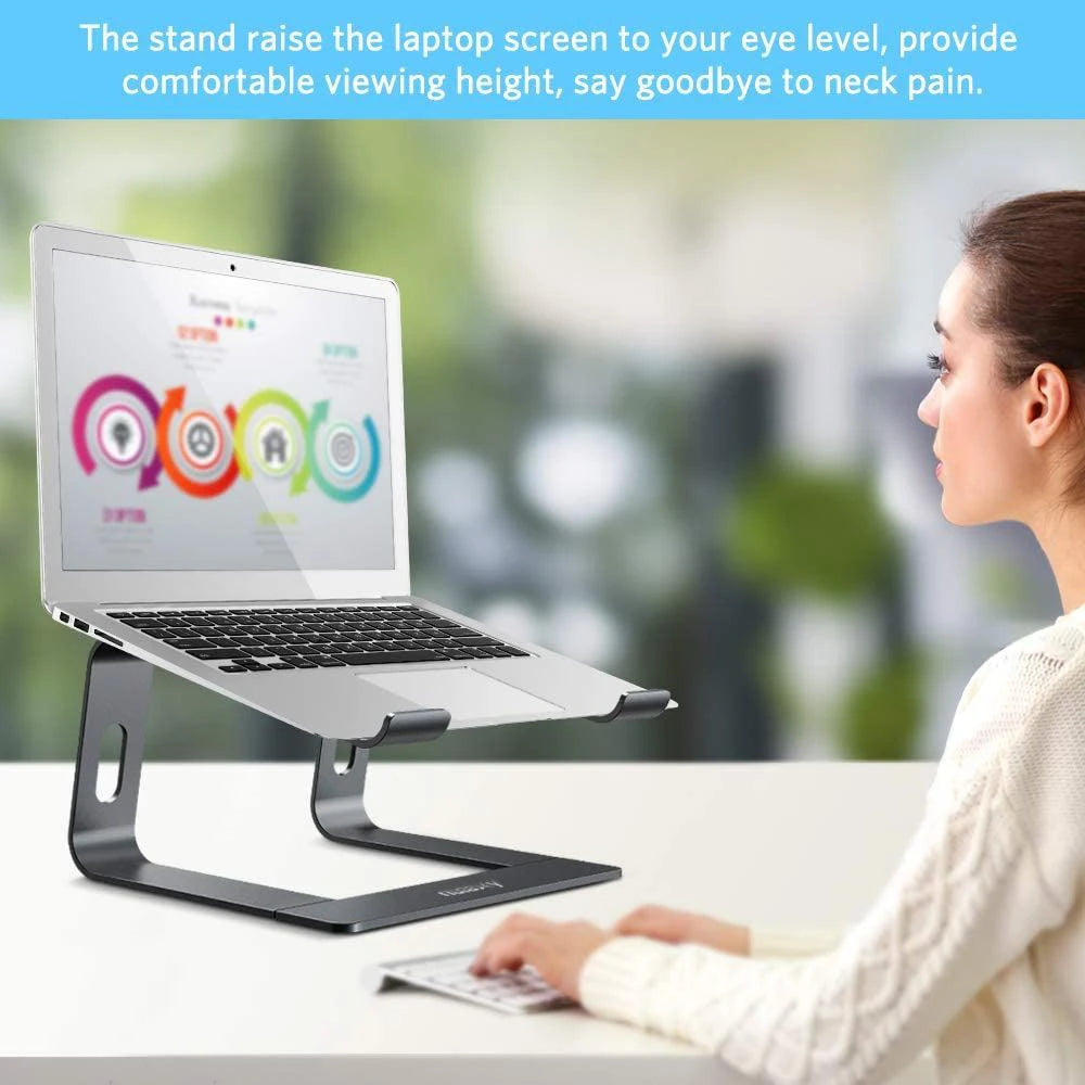 💻📐 Jomaa Ergonomic Aluminum Laptop Stand – Detachable Riser