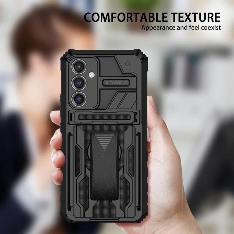 Rugged Armor Case with Belt Clip Holster & Kickstand for Samsung Galaxy