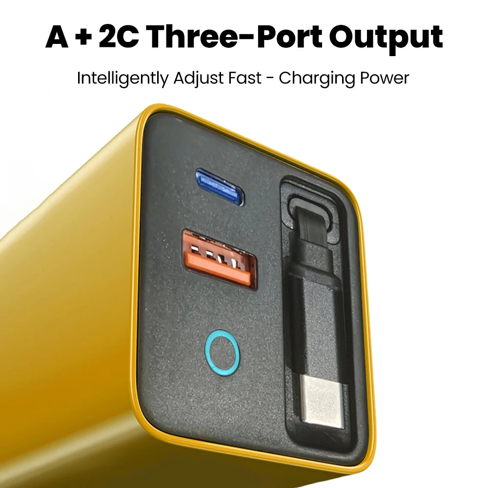 ⚡ 80W USB-C PD Fast Charger with Retractable Cable 🔄 | 100–240V Travel Wall Adapter for iPhone 16, MacBook, Samsung & Pixel 💻📱