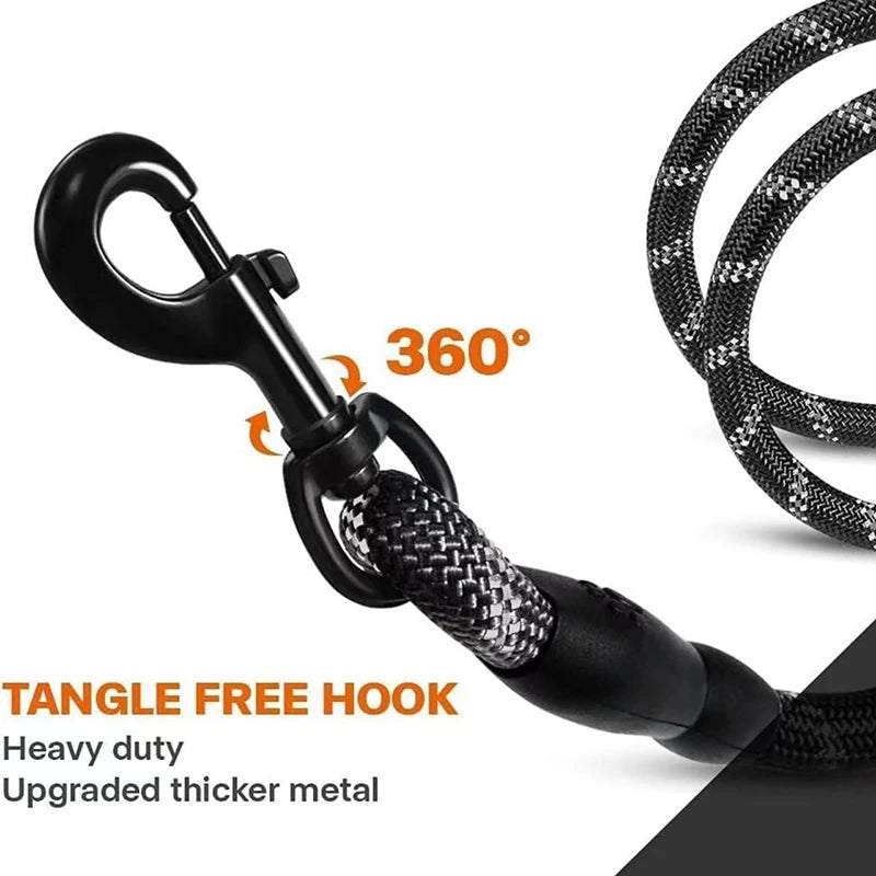 🐕🔗 Double Strap Retractable Dog Leash – Reflective Heavy Duty Lead