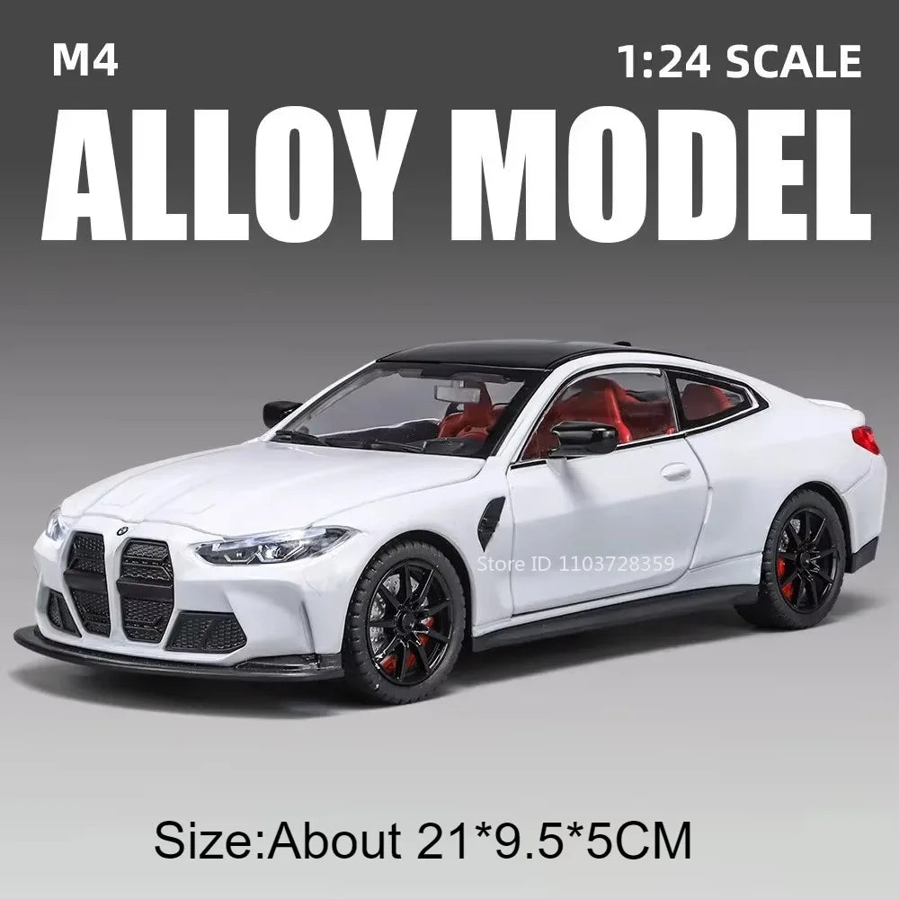 1:24 Miniature M4 or 760Li Model Toy Cars Alloy Diecast Sound Light Doors Opened Pull Back Shock Absorption Toy Vehicles Kids Gifts