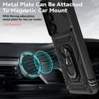 Luxury Armor Case with Ring Holder & Slide Camera Cover for Samsung Galaxy S Series