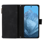 CAESBON Wallet Zipper Magnetic Flip Case with Kickstand for Google Pixel