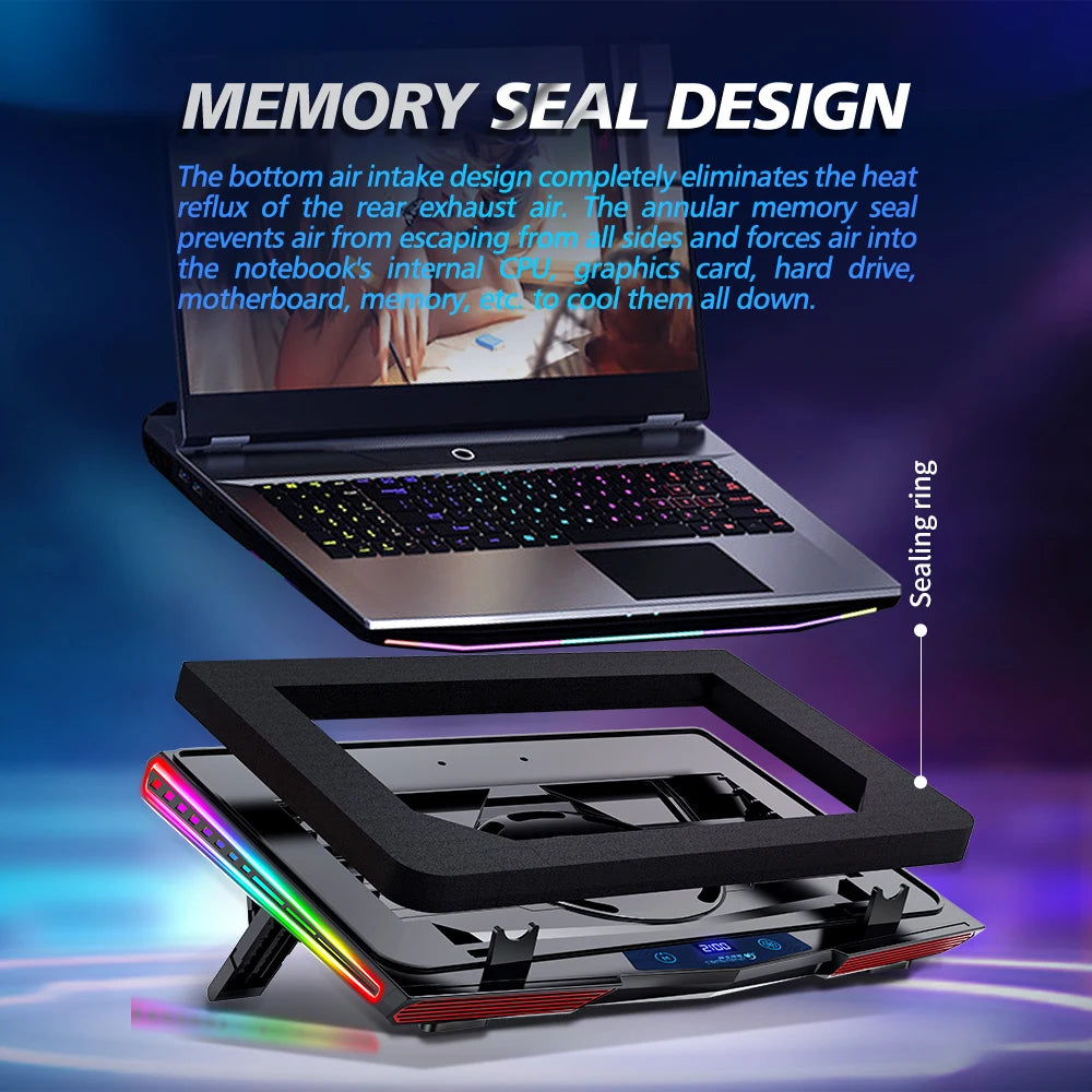 ❄️🌈 COOLCOLD Air Compression RGB Laptop Cooling Pad – Ultra-Quiet USB Cooler