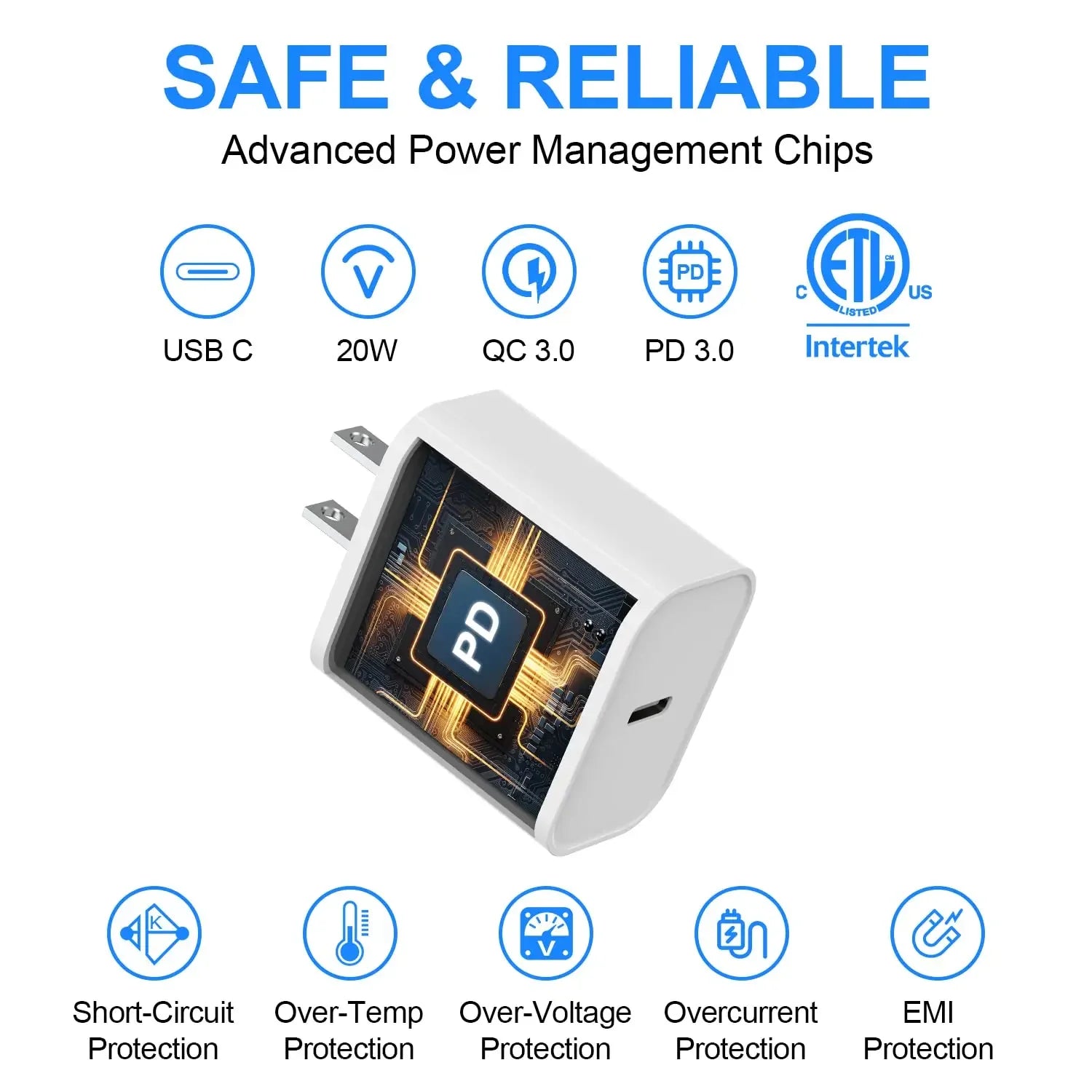 20W USB-C Fast Charger with 6FT Cable – For iPhone & iPad