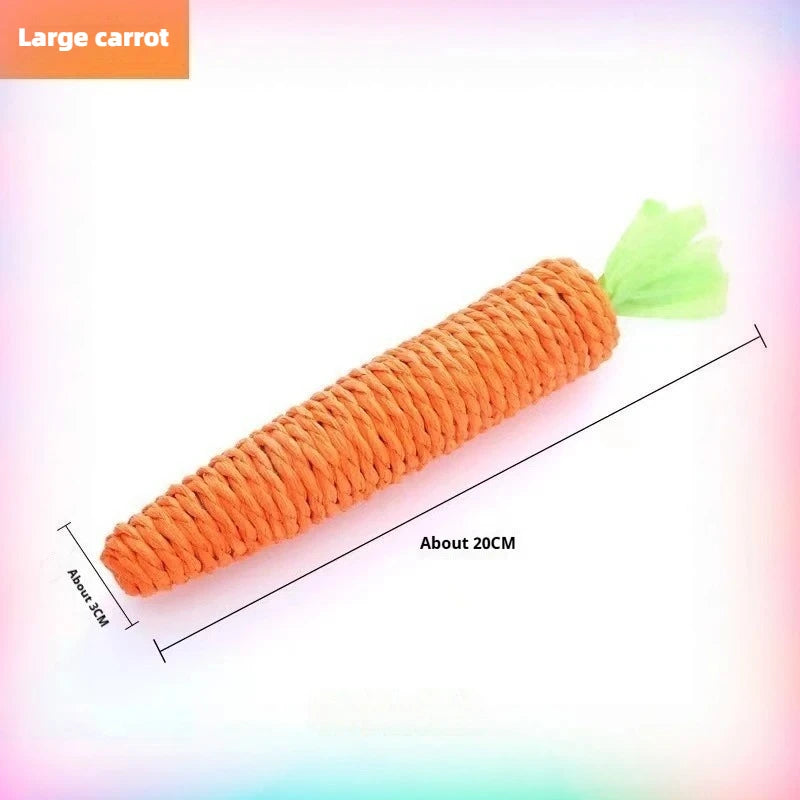 🥕🐱 Cat Carrot Chew Toy – Hemp Rope Teeth Grinding Interactive Toy