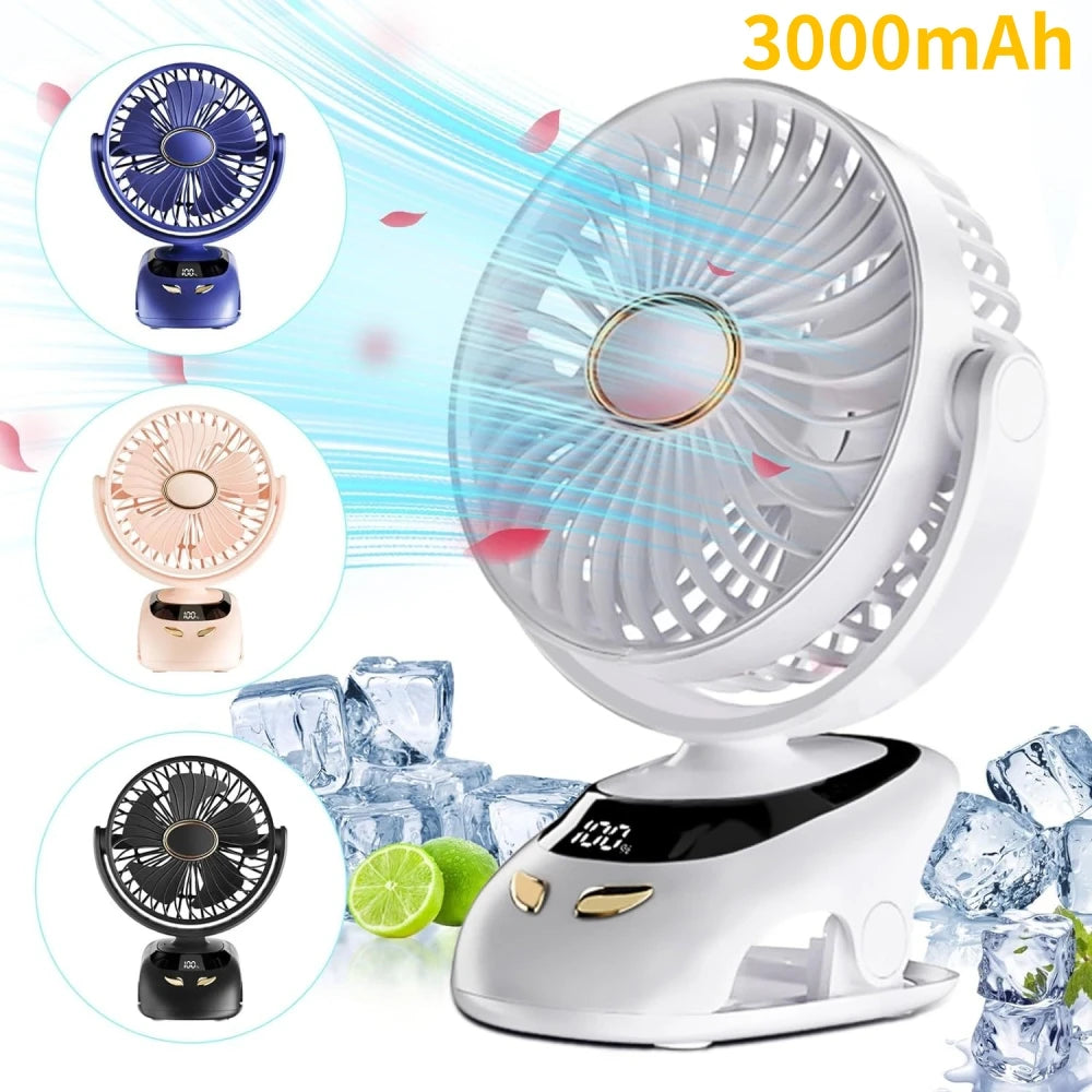 🌬️📎 Portable USB Clip-On Fan – Small Personal Desk Cooling