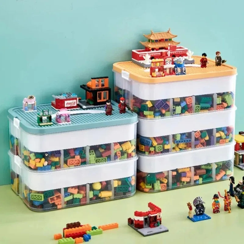 🧱✨ Kids Building Block Storage Box | 1 / 2 / 3 Layer Adjustable Toy Organizer 📦 | Classified Sundries Container for Small Toys & Accessories