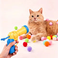 Interactive cat toy set with one transmitter and 20 plush balls