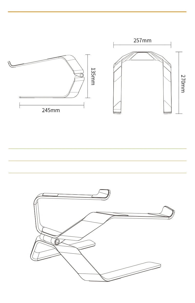 💻⬆️ P68 / P69 Aluminum Alloy Laptop Stand – Double Vertical Cooling Design