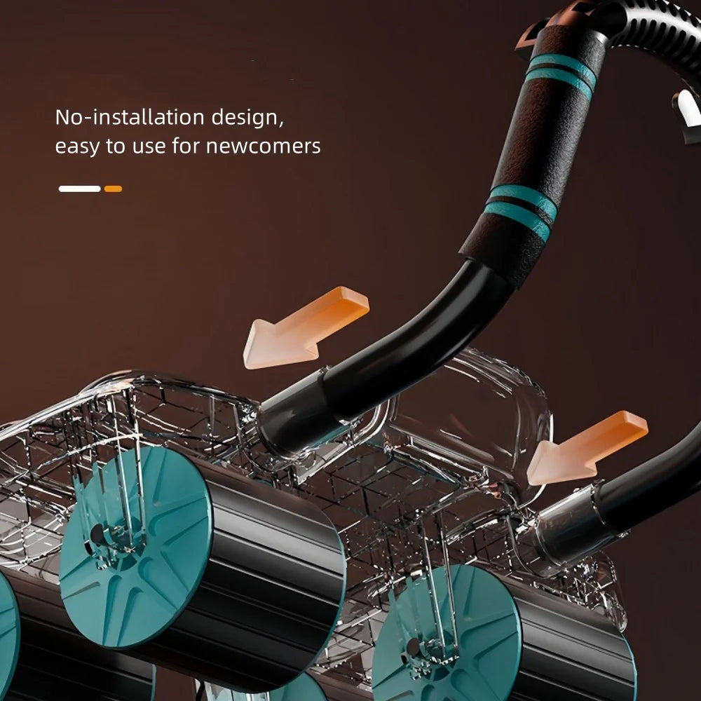 Abdominal Wheel Exerciser with 6-Wheel Support