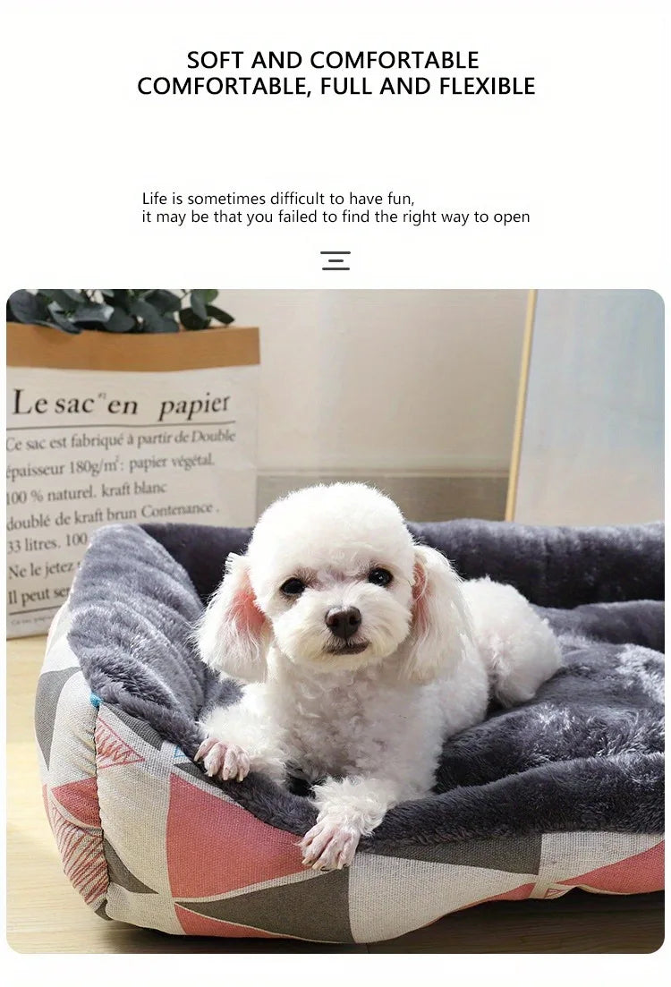 🛋️🐾 Winter Plush Pet Bed Sofa – Cozy Dog & Cat Mat