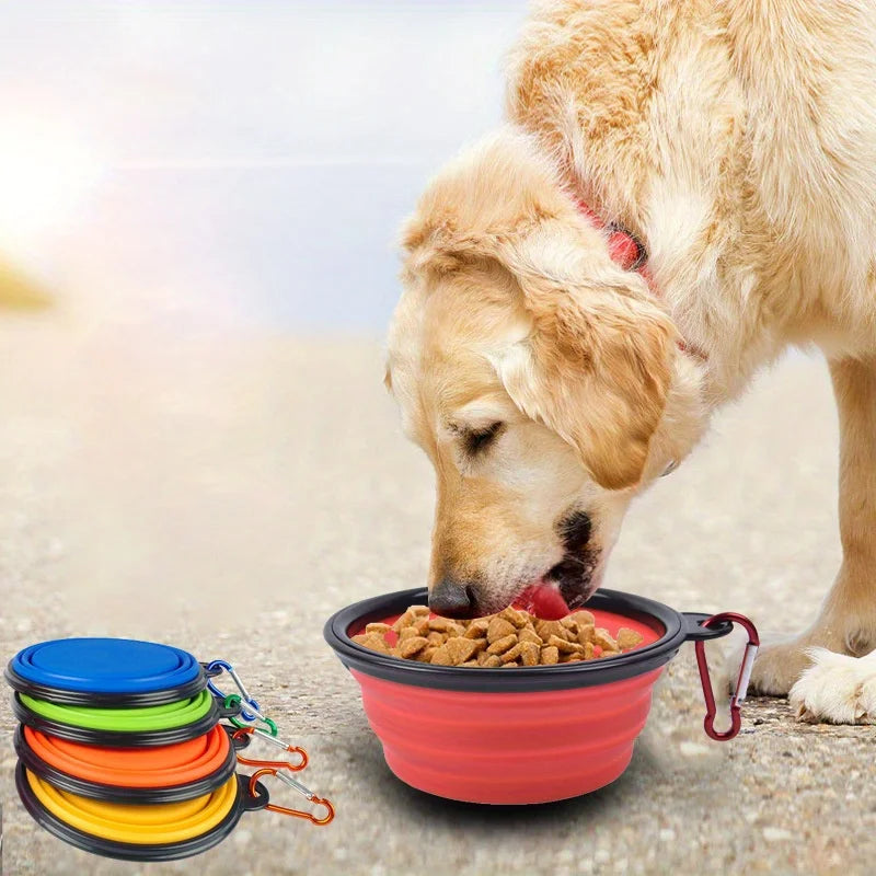 🐾🥣 Portable Folding Silicone Dog Travel Bowl – Food & Water