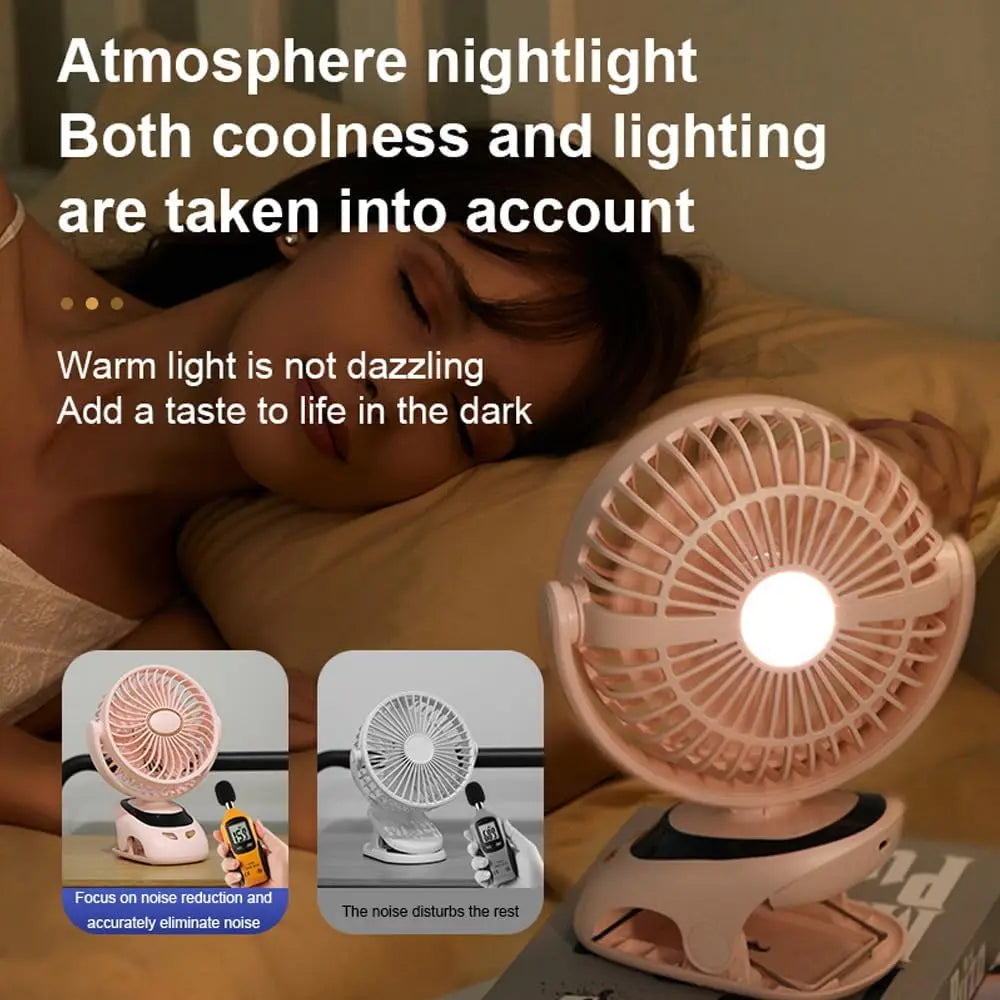 🌬️📎 Portable USB Clip-On Fan – Small Personal Desk Cooling