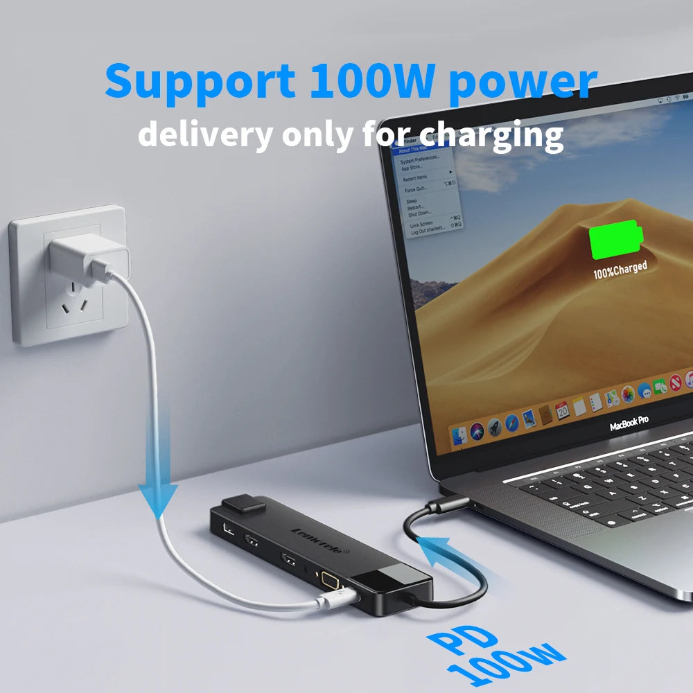 🚀💻 Lemorele TC100 13-Port USB-C Hub – 4K HDMI RJ45 1000Mbps Dock 🔎 SEO Title