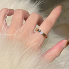 💍✨ Fashion Stainless Steel Cubic Zirconia Ring 💛 | Gold Color Wedding Ring for Women & Men 👩‍❤️‍👨 | Couple Jewelry Gift