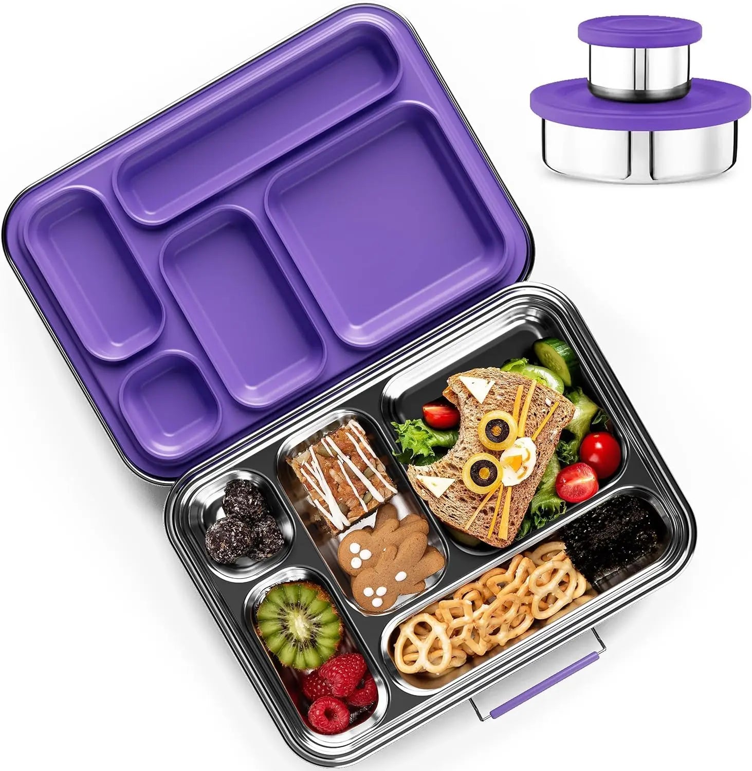 🥪✨ Stainless Steel Leakproof Bento Lunch Box | Food-Safe Compact Lunch Container 🍱 | Sandwich Friendly Lunch Box for Kids & Adults