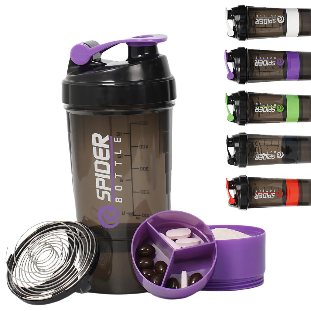 16.9oz (500ml) 3-Layer Sports Water Bottle 🥤 | Leakproof Protein Shaker Cup 💪 | Large Capacity BPA-Free Fitness Shake Mixer 🚴 Travel & Gym Bottle