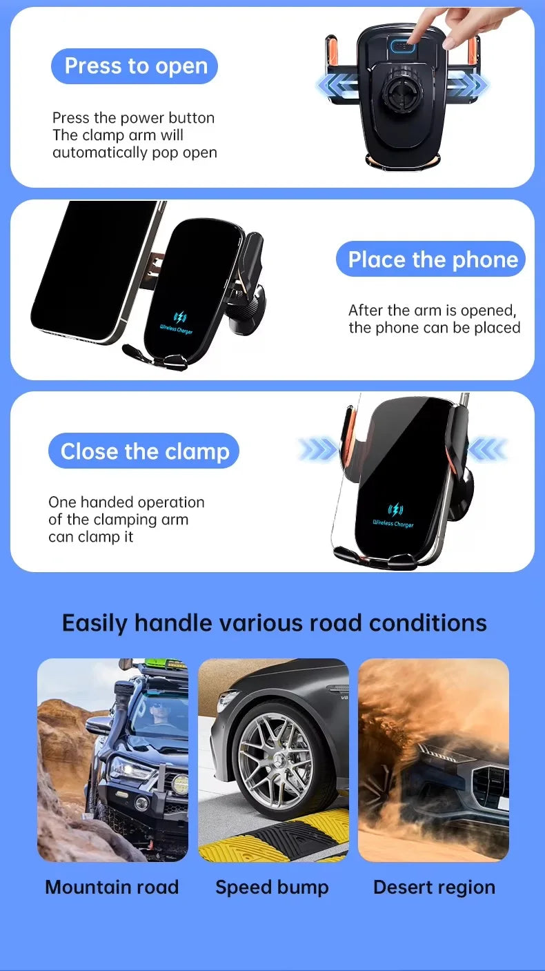 🚗📱 UYUXIO 15W Wireless Car Charger Air Vent Mount