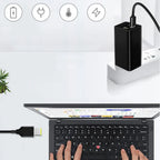 USB‑C to Slim Square Tip PD Charging Cable 100W – Type‑C to Lenovo Yoga/ThinkPad Power Cord Compatible with 65W/90W/100W Laptops