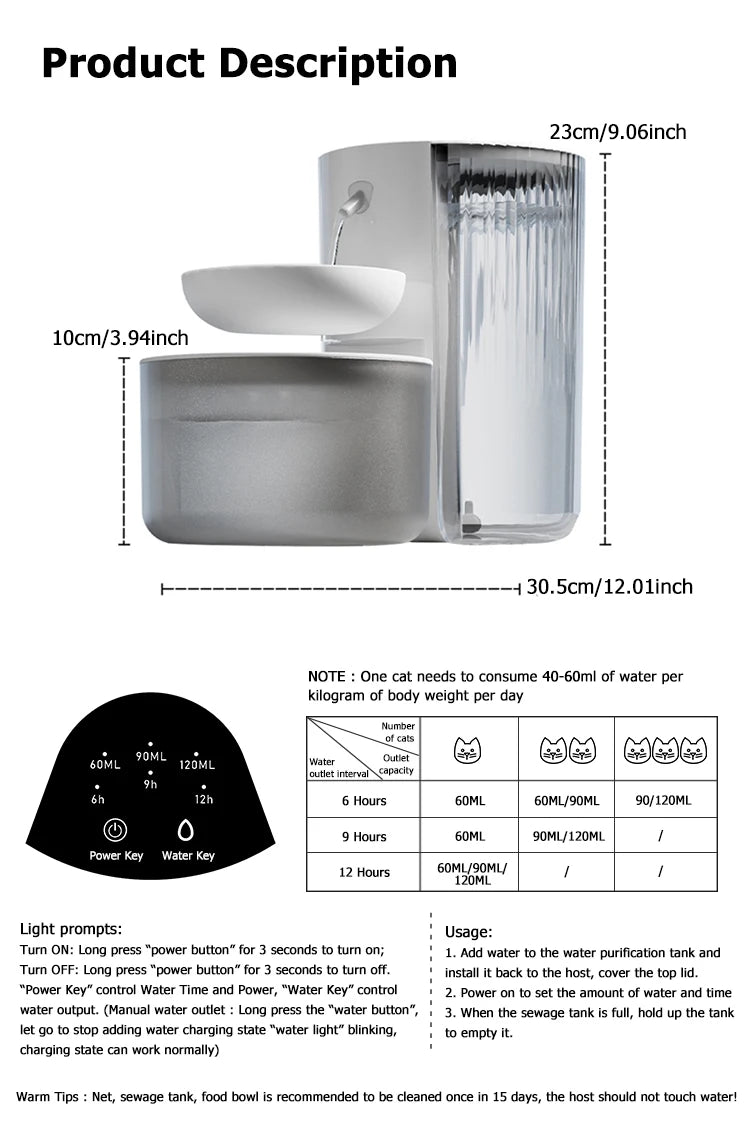 💧🐾 Smart Wireless Automatic Pet Water Dispenser – Rechargeable Fountain