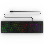 RGB Backlit Wired Gaming Keyboard – Mute USB Keyboard for Office & Home