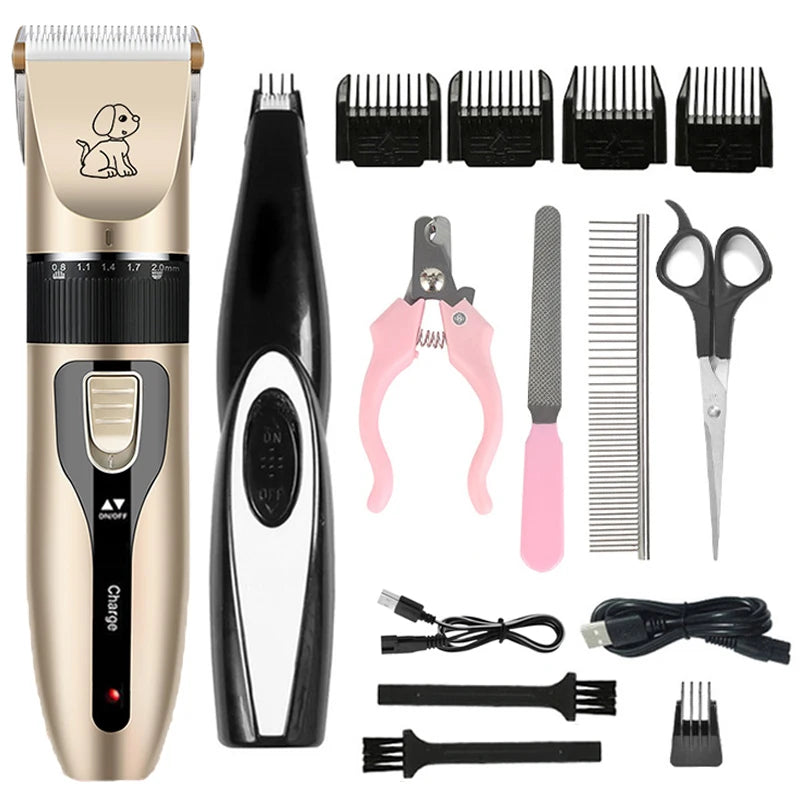 Electric Pet Clipper Grooming Kit – Rechargeable Professional Trimmer for Dogs & Cats
