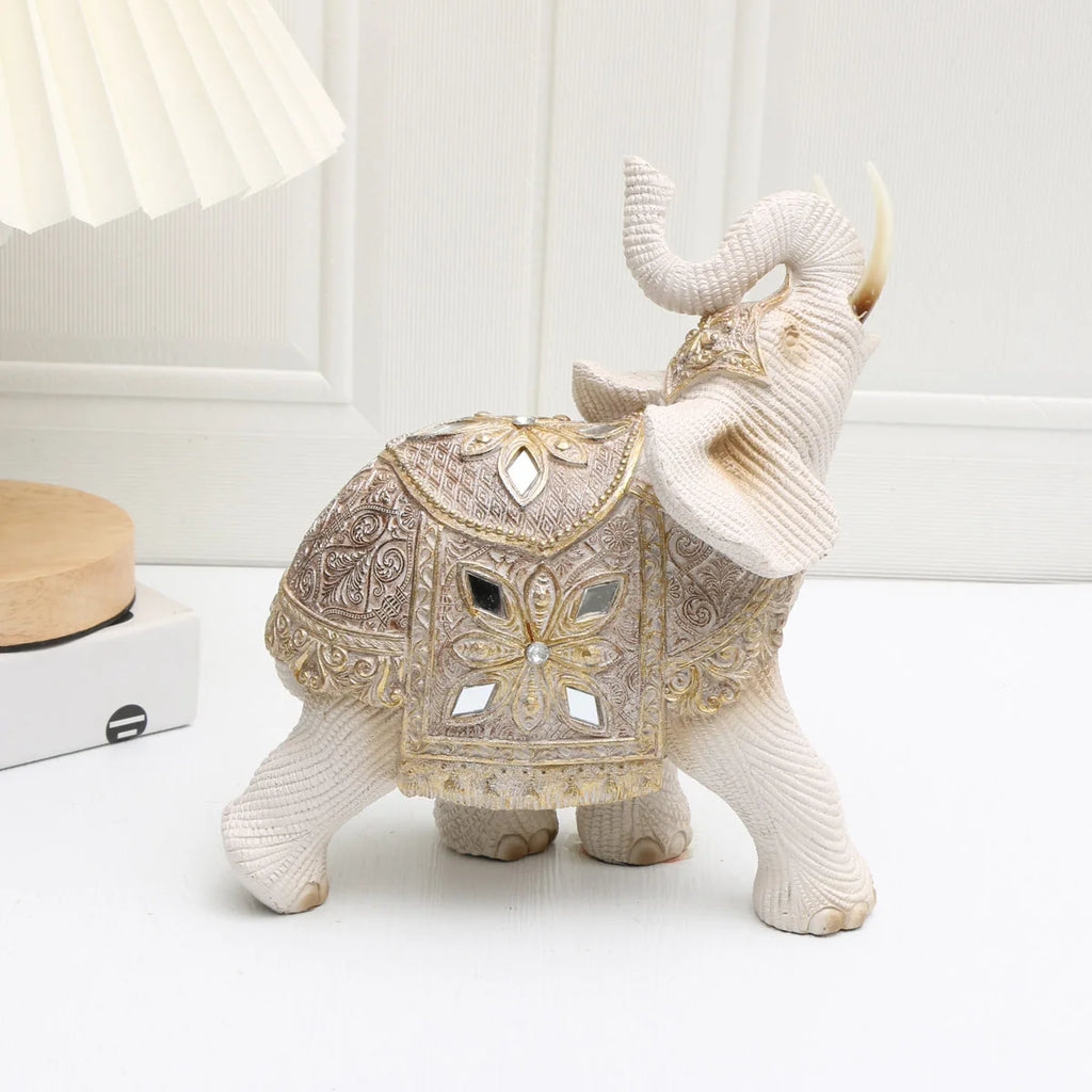 🐘✨ Lucky Elephant Feng Shui Statue 💰 | Wealth Attraction Decorative Sculpture 🏡 | Vibrant Elephant Figurine for Home & Office Décor