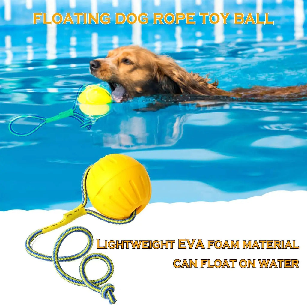 🎾🐶 EVA Floating Dog Ball – Bite Resistant Pull Ring Rope Toy
